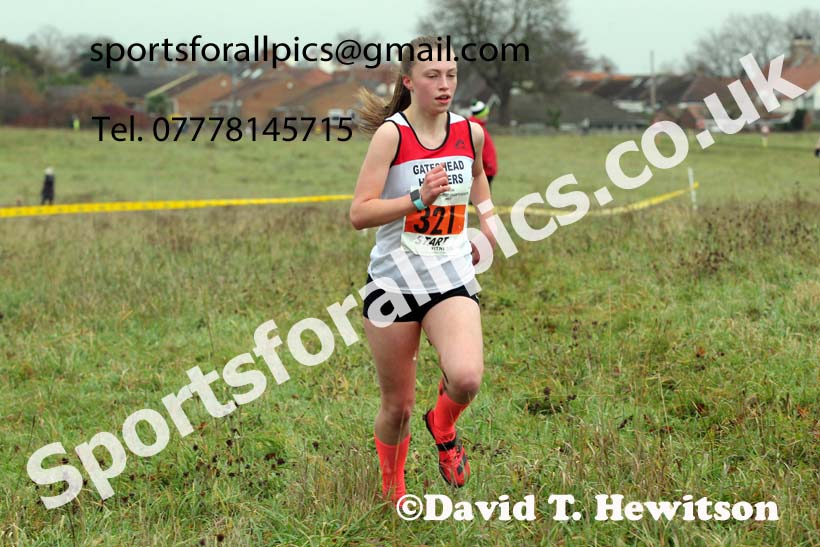 Girls under-15s, 2021 North Eastern Cross Country Championships, Sedgefield. Photo: David T. Hewitson/Sports for All Pics